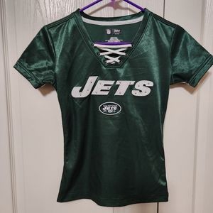 Green White Jets NFL Team Apparel top xs